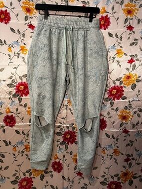 Light Sage Green Distressed Jogger Sweatpants